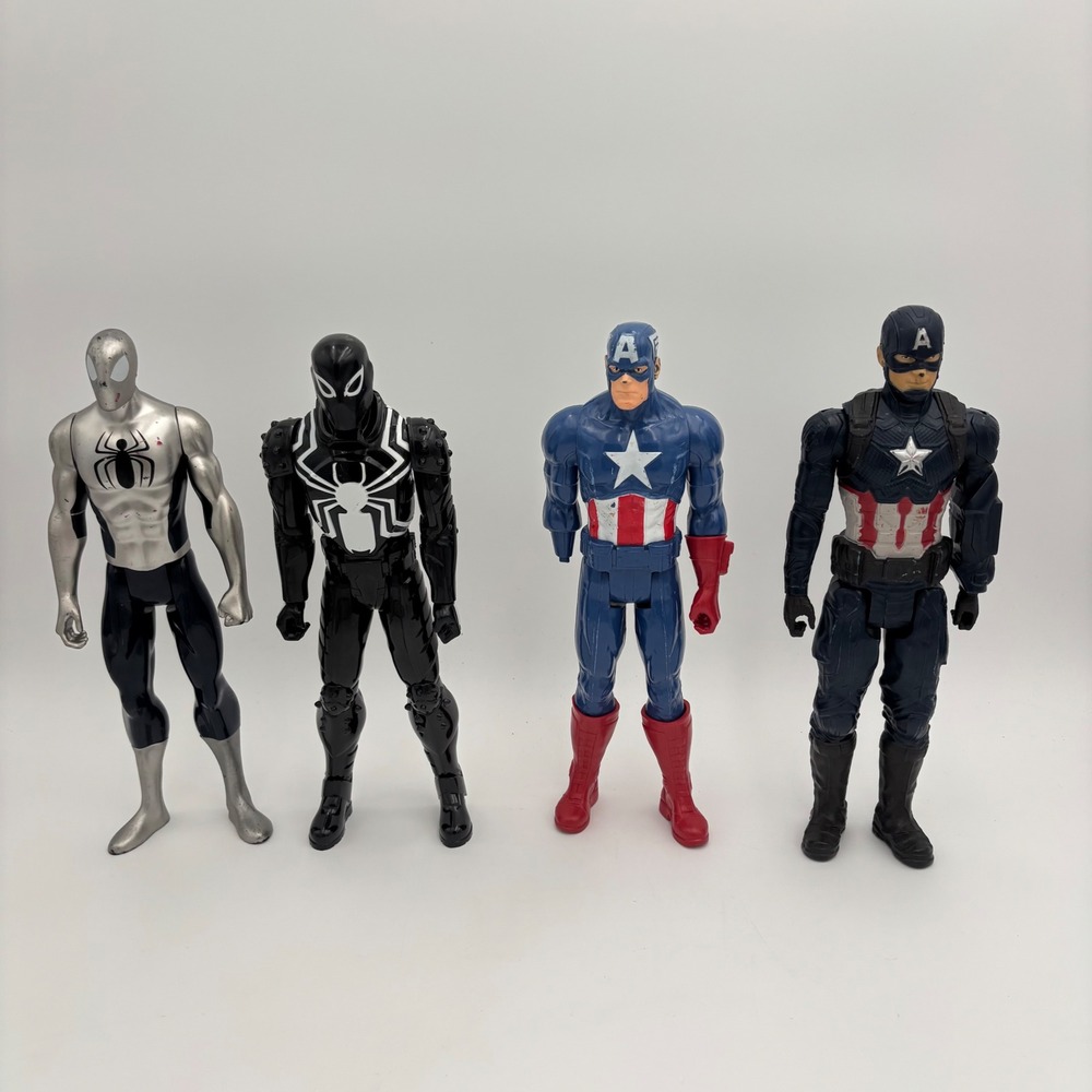 Marvel Action Figure Set Kids 12 Inch Multicolor Fair Condition 4 Pack Figures